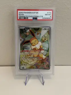 Pokemon Eevee Prismatic Evolutions ETB Promo SVP EN 173 PSA 8 Gem Mint - Image 1