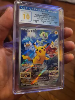 (POP 23) CGC 10 PERFECT Pikachu Scarlet & Violet CHINESE Promo 001/SV-P Pokemon - Image 2