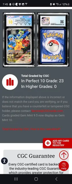 (POP 23) CGC 10 PERFECT Pikachu Scarlet & Violet CHINESE Promo 001/SV-P Pokemon - Image 5
