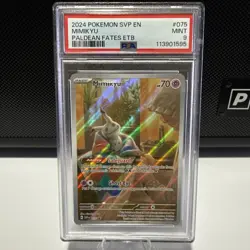 2024 Pokemon SVP EN MIMIKYU 075 Paldean Fates ETB PSA 9 Black Star Promo - Image 1