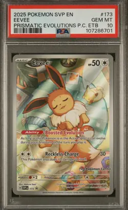 2025 Pokemon Eevee #173 Black Star Promo Pokemon Center PSA 10 - Image 1