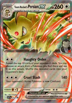 Team Rocket's Persian Ex #218 Pokemon Promo NM - Image 1