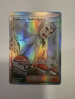 Pokemon TCG Professor Oak's Setup Full Art Rare Holo 233/236 Cosmic Eclipse NM - Image 1