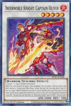 Infernoble Knight Captain Oliver - MP21-EN188 - Common - 1st Edition - Lightly P - Image 1