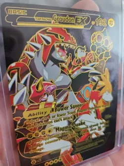 Groudon GX Black Foil Fan Art Collector Pokemon Card Team Macmas Magma Quake - Image 4