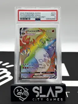 Pokemon Charizard VMAX Champion's Path Secret #074 PSA 9 Mint Card - Image 1