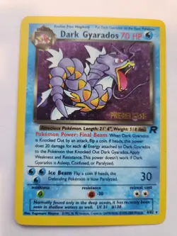 Dark Gyarados Prerelease Gym Holo Base Pokemon Card WOTC - Image 1