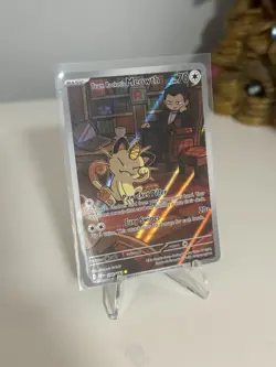 Pokemon TCG Team Rockets Meowth Card 203/182 Destined Rivals Set PSA 10Contender - Image 1