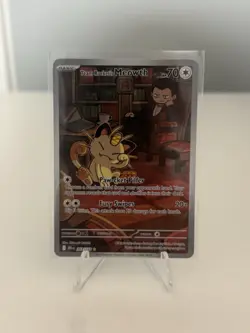 Pokemon TCG Team Rockets Meowth Card 203/182 Destined Rivals Set PSA 10Contender - Image 3