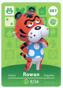 Rowan #387 - Amiibo Card - Animal Crossing Series 1 - Authentic Nintendo - Image 1