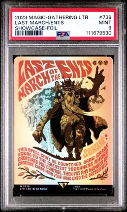 FOIL PSA 9 MTG Magic Lord of the Rings Poster 739 Last March of the Ents 2023 - Image 1