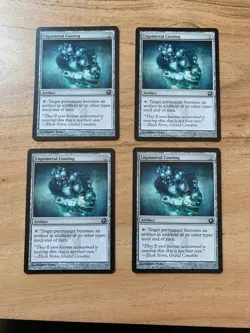 x4 MTG Liquimetal Coating LP MtG Scars of Mirrodin Magic the Gathering Playset - Image 1