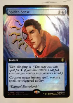 MTG Spider-Man Spider-Sense 0284 Extended Art Foil Buy-a-Box Promo NEW NM - Image 1