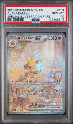 2023 POKEMON MEW EN-151 SPECIAL ILLUSTRATION RARE #201 ALAKAZAM EX PSA 10 - Image 1