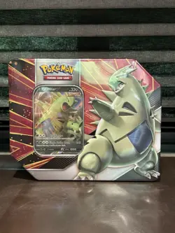 POKEMON TCG TYRANITAR V TIN🔥 SEALED✅ POTENTIALLY EVOLVING SKIES/BRILLIANT STARS - Image 1