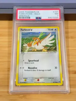 2005 Pokemon Ex Emerald 107 Farfetch'd Holo PSA 7 NM - Image 1