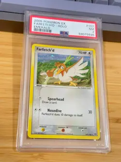 2005 Pokemon Ex Emerald 107 Farfetch'd Holo PSA 7 NM - Image 2