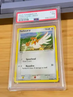 2005 Pokemon Ex Emerald 107 Farfetch'd Holo PSA 7 NM - Image 3