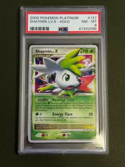 Pokemon Shaymin Lv.X Platinum Holo Rare #127 PSA 8 - Image 1