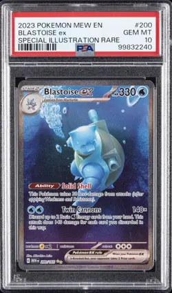 2023 POKEMON MEW EN-151 SPECIAL ILLUSTRATION RARE #200 BLASTOISE EX PSA 10 - Image 1