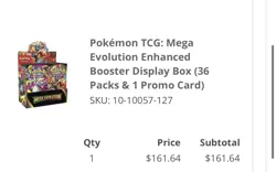 Pokemon TCG: Mega Evolution Factory Sealed Enhanced Booster Box Presell 9/26 - Image 1