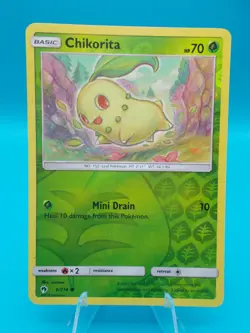 Chikorita 6/214 Sm-Lost Thunder Pokemon TCG Reverse Holo Lightly Played - Image 1