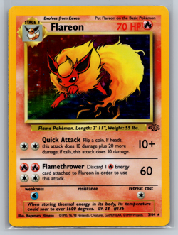 Flareon 3/64 - Jungle Unlimited 1999 - Vintage Pokemon WOTC Holo Rare - LP - Image 1
