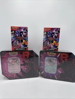 Pokemon Scarlet & Violet Destined Rivals Booster Bundle (2) Tins (2) Team Rocket - Image 1