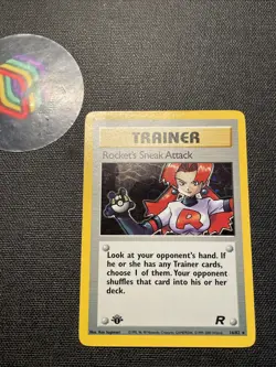 [LP]Pokemon TCG Team Rocket/ Rocket's Sneak Attack 16/82 1st Edition Holo SWIRL! - Image 2