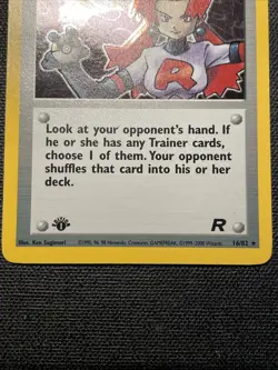 [LP]Pokemon TCG Team Rocket/ Rocket's Sneak Attack 16/82 1st Edition Holo SWIRL! - Image 5