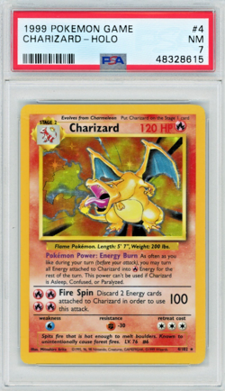1999 Pokemon Game Base Set Charizard 4/102 Holo PSA 7 - Image 1