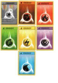Pokemon Base Set Energy 7 Card Lot Authentic Wotc Vintage NM - Image 1