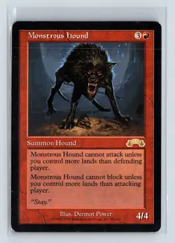 MONSTROUS HOUND - MTG Magic the Gathering Card - Exodus - Rare - Image 1