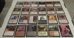 Red MTG Cards Lot Rare Uncommon Land Foil + Commons Magic The Gathering Cards - Image 1