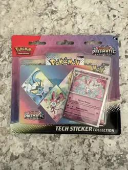 Pokemon TCG Prismatic Evolutions Tech Sticker Blister Sylveon 3 Packs Of Cards - Image 1