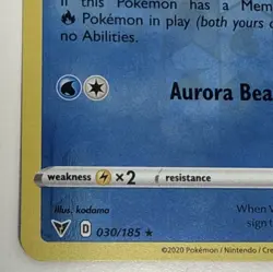 2020 Pokemon Sword & Shield Vivid Voltage 030/185 Vaporeon Reverse Holo - Image 5