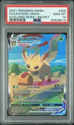 Pokemon Leafeon VMAX Evolving Skies Alt Art #205 PSA 10 Chaser/Mystery Pack - Image 1