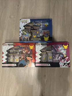 Pokemon 25th Anniversary 1 Dark Sylveon and 1 Lance’s Charizard and 1 Zacian box - Image 1