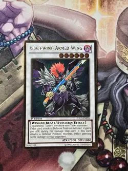 Yugioh! Blackwing Armed Wing PGLD-EN078 Gold Rare 1st LP - Image 1