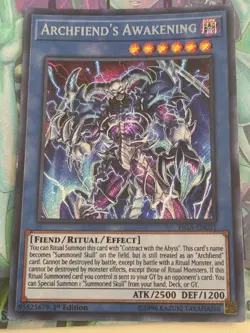 Yugioh 1x Archfiend's Awakening FIGA-EN031 Fists of the Gadgets Secret 1st Ed NM - Image 1