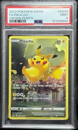 2023 POKEMON SWSH Card FA/ PIKACHU #GG30/GG70 CROWN ZENITH grade PSA MINT 9 - Image 2