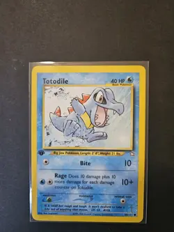 Totodile 80/111, Neo Genesis, 1st Edition, Pokemon Card TCG LP - Image 1