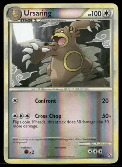 2010 HS Unleashed Set Pokemon Card 27 Ursaring Reverse Foil HP - Image 1