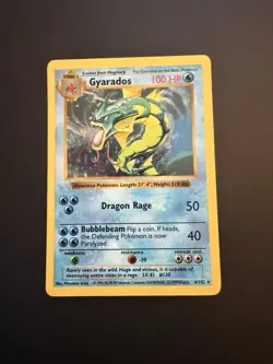 Pokemon Gyarados TCG Base Set Holo Shadowless Rare Card 6/102 MP - Image 2