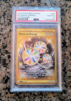 ✨Reversal Energy Secret RARE Pokemon Card PSA 10 GM #266/182 Paradox Rift (2023) - Image 1