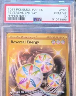 ✨Reversal Energy Secret RARE Pokemon Card PSA 10 GM #266/182 Paradox Rift (2023) - Image 2