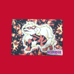ARCANINE (WINDIE)--JAPANESE MEIJI EMBOSSED PROMO FOIL POKEMON CARD - Image 1