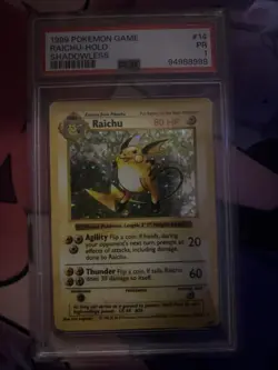 Pokemon TCG Raichu Base Set Holo Shadowless Rare Card 14/102 - Image 1