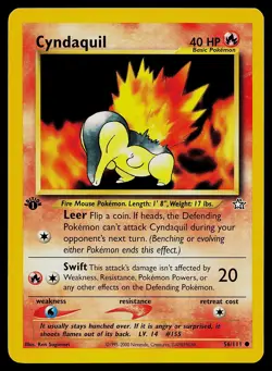 Pokemon Card - Cyndaquil 1st Edition Neo Genesis 56/111 Common - Image 1