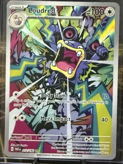 Pokemon TCG Loudred Illustration Rare Holo Card 212/182 Paradox Rift - Image 1